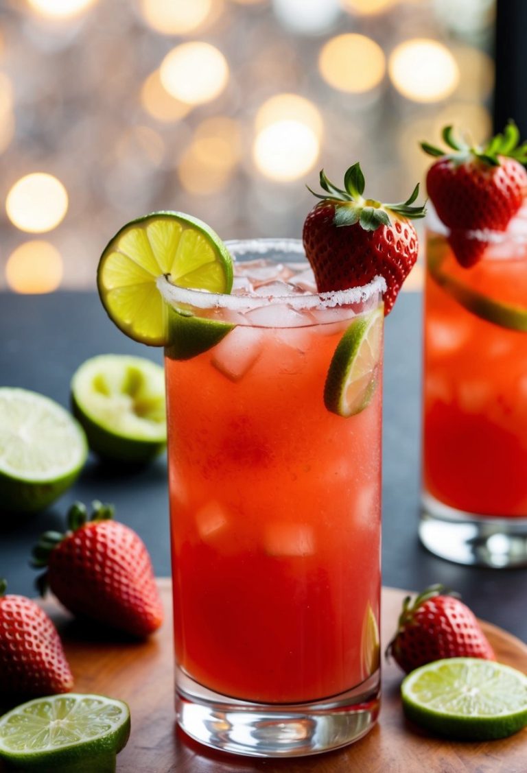 Strawberry Lime Mocktail Margarita